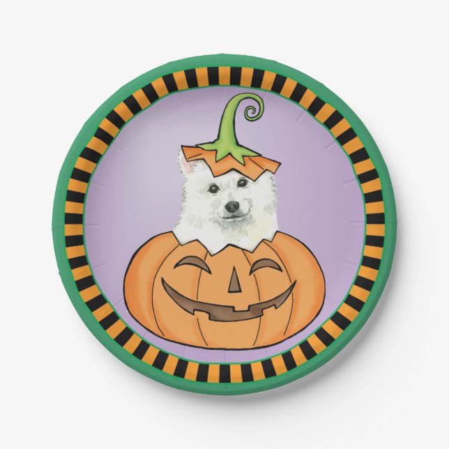 Plato De Papel Placa de papel Eskie de Halloween (Anverso)