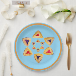 Plato De Papel Placa de papel estrella Hamantaschen para Purim