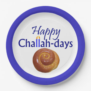 Plato De Papel Placa de papel feliz de Challah Days
