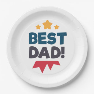 Plato De Papel Placa de papel feliz del día de padre del mejor