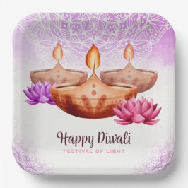 Plato De Papel Placa de papel feliz Diwali