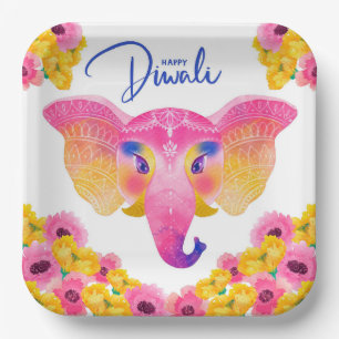 Plato De Papel Placa de papel feliz Diwali