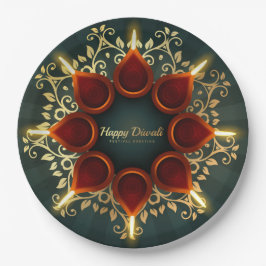 Plato De Papel Placa de papel feliz Diwali