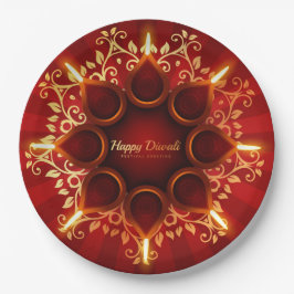 Plato De Papel Placa de papel feliz Diwali
