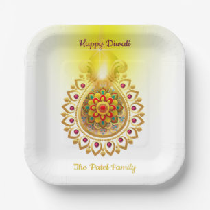 Plato De Papel Placa de papel feliz Diwali