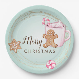 Plato De Papel Placa de papel fiesta de Navidades de chocolate ca