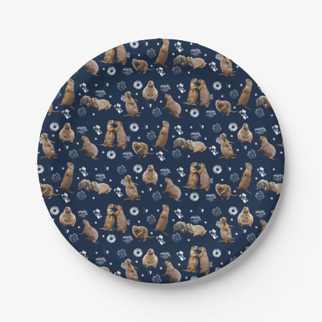 Plato De Papel Placa de papel Fiesta de perro de Prairie (Anverso)