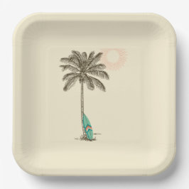 Plato De Papel Placa de papel Fiesta de playa tropical