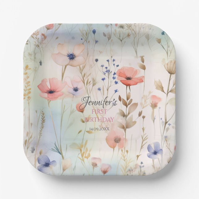 Plato De Papel Placa de papel Fiesta maravillosa de hadas (Anverso)