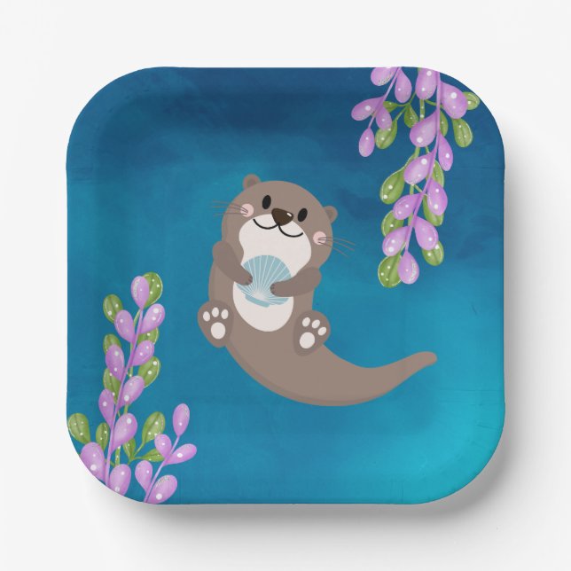 Plato De Papel Placa de papel Fiesta Otter (Anverso)