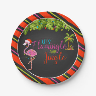 Plato De Papel Placa de papel Fiesta para Navidades Flamingle y J