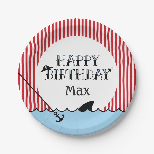 Plato De Papel Placa de papel Fiesta pirata de billar (Anverso)