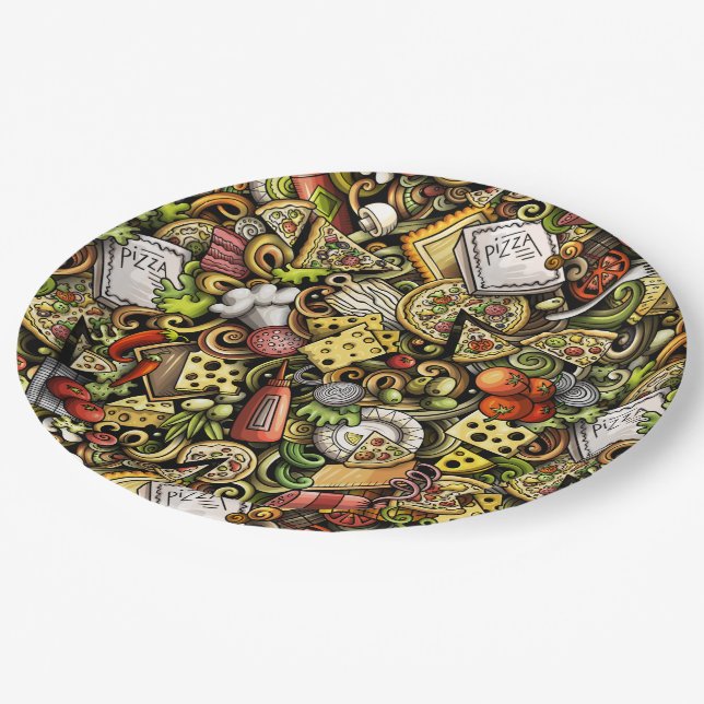 Plato De Papel Placa de papel Fiesta Pizza (Angular)