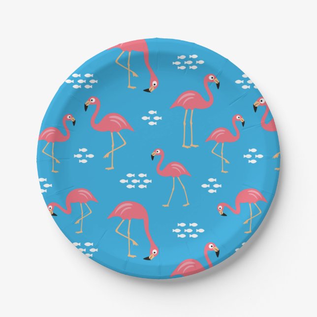 Plato De Papel Placa de papel Flamingo (Anverso)