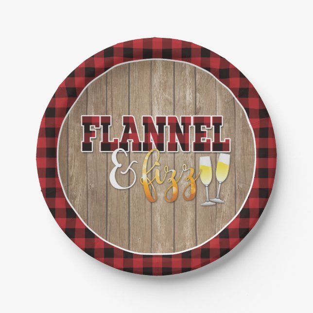 Plato De Papel Placa de papel Flannel y Fizz - Rojo - Madera (Anverso)