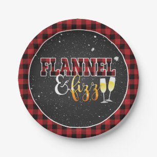 Plato De Papel Placa de papel Flannel y Fizz - Rojo - Nieve