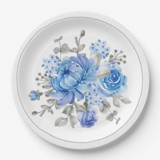 Plato De Papel Placa de papel floral (Anverso)
