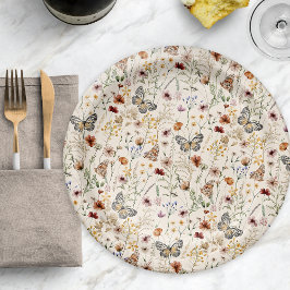 Plato De Papel Placa de papel floral Boho