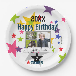 Plato De Papel Placa de papel fotográfico feliz cumpleaños HAMbyW