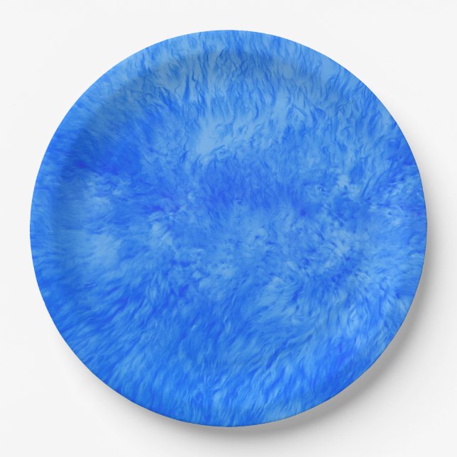 Plato De Papel Placa de papel Frenzy Blue Fur (Anverso)