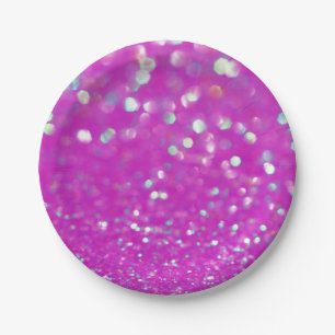 Plato De Papel Placa de papel Fuchsia Confetti