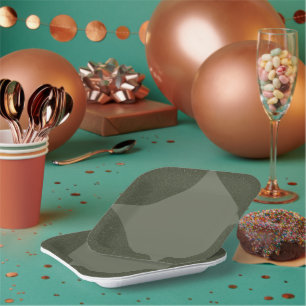 Plato De Papel Placa de papel geométrico verde Moss moderna