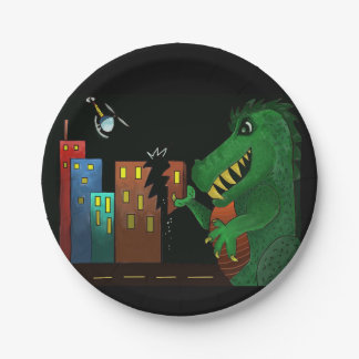 Plato De Papel Placa de papel. Godzilla