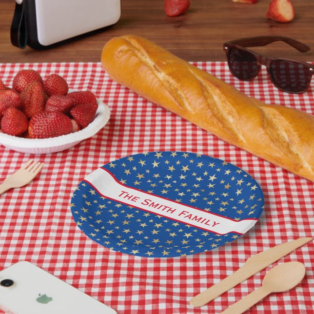 Plato De Papel Placa de papel Gold Star American (Picnic)