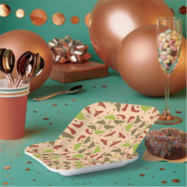 Plato De Papel Placa de papel gráfico retro moderno Boho