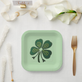 Plato De Papel Placa de papel Green Shamrock 2025