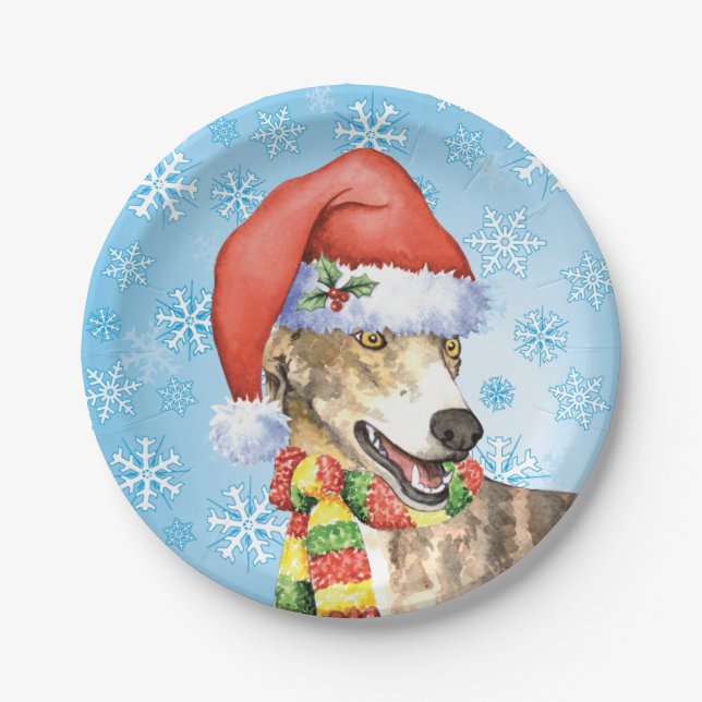 Plato De Papel Placa de papel Greyhound para navidades (Anverso)