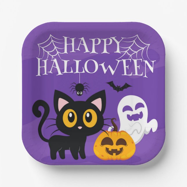 Plato De Papel Placa de papel-Halloween (Anverso)