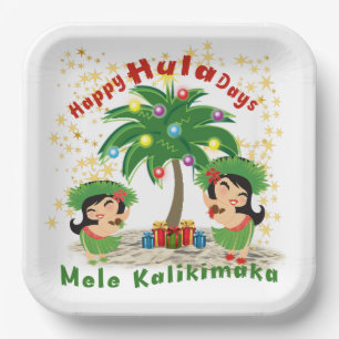 Plato De Papel Placa de papel Happy Hula Days 3