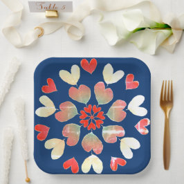 Plato De Papel Placa de papel Hearts Love