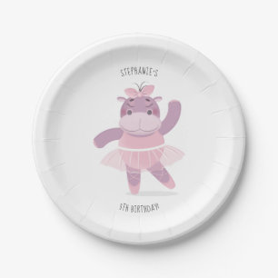 Plato De Papel Placa de papel Hippo Ballerina