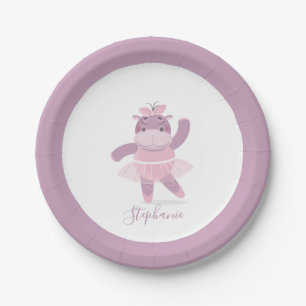 Plato De Papel Placa de papel Hippo Ballerina