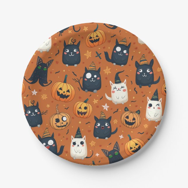 Plato De Papel Placa de papel Holloween (Anverso)