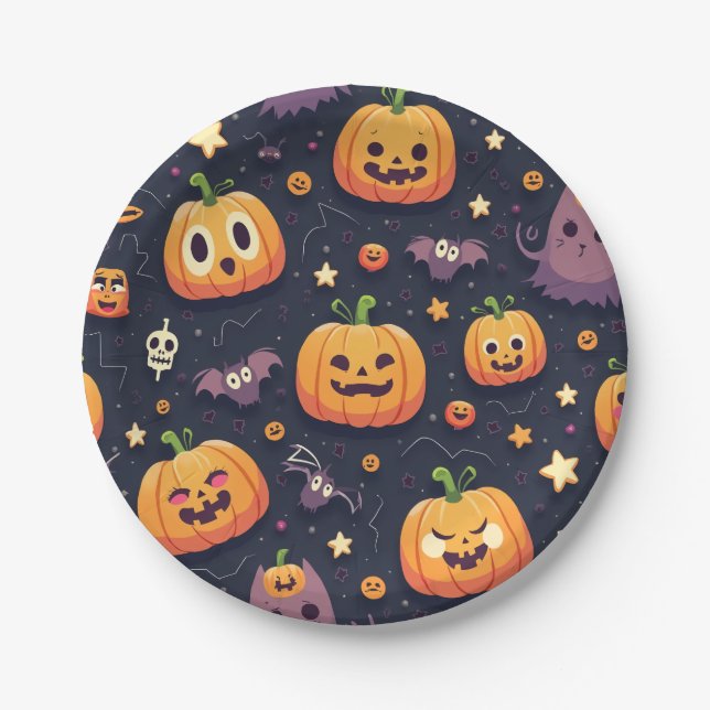 Plato De Papel Placa de papel Holloween (Anverso)