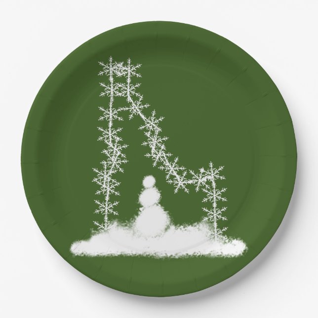 Plato De Papel Placa de papel Idaho Snowflake (Anverso)