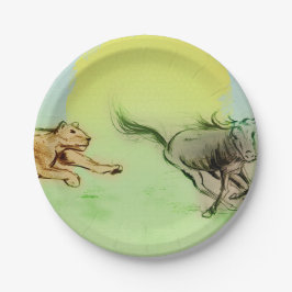 Plato De Papel Placa de papel ilustrada colorida - Chase