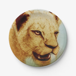 Plato De Papel Placa de papel ilustrada colorida - León