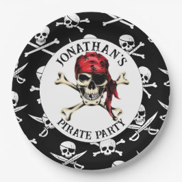 Plato De Papel PLACA DE papel JOLLY ROGER PIRATE