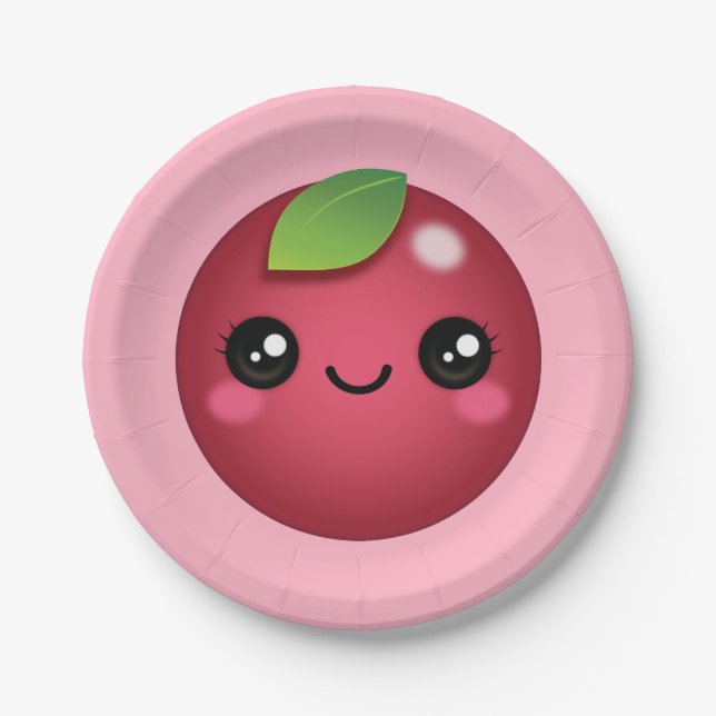 Plato De Papel Placa de papel Kawaii Cranberry (Anverso)