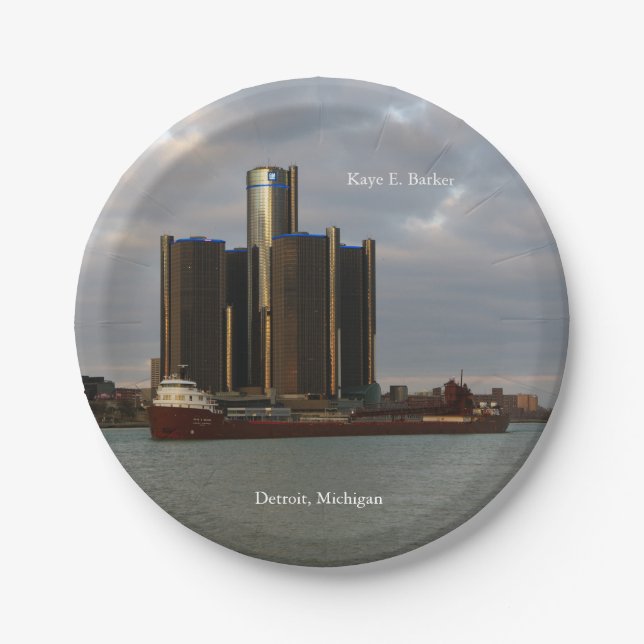 Plato De Papel Placa de papel Kaye E. Barker Detroit (Anverso)