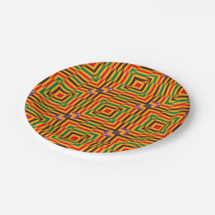 Plato De Papel Placa de papel Kente colorida