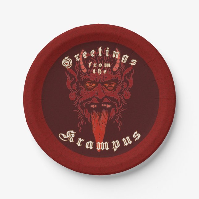 Plato De Papel Placa de papel Krampus (Anverso)