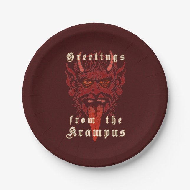 Plato De Papel Placa de papel Krampus (Anverso)