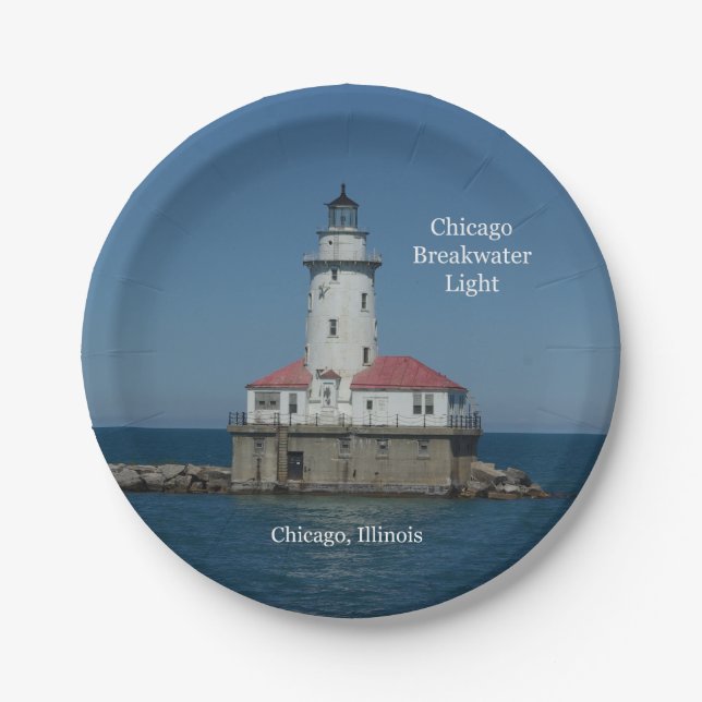 Plato De Papel Placa de papel ligero de Chicago Breakwater (Anverso)