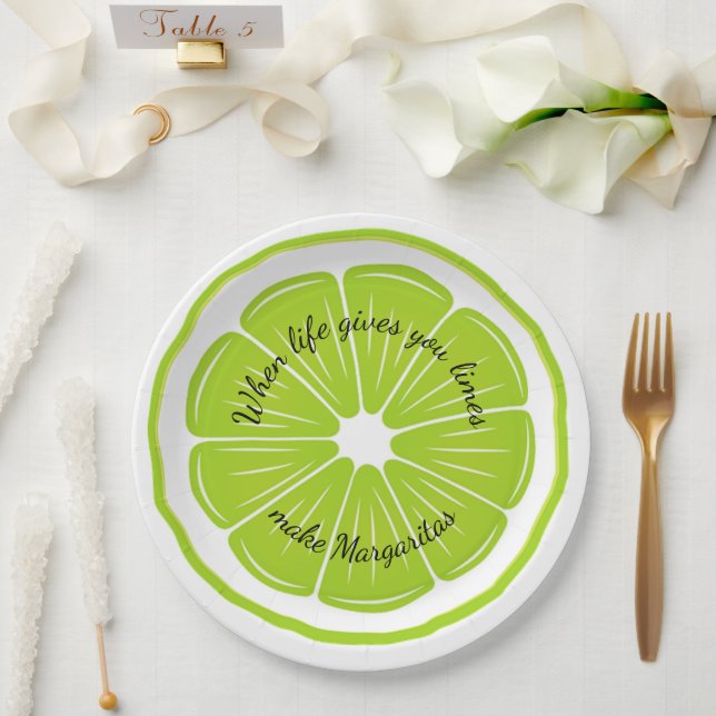 Plato De Papel Placa de papel Lime Design (Boda)