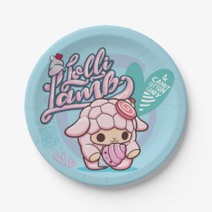 Plato De Papel Placa de papel Lolli del cordero fofo de Smooshy